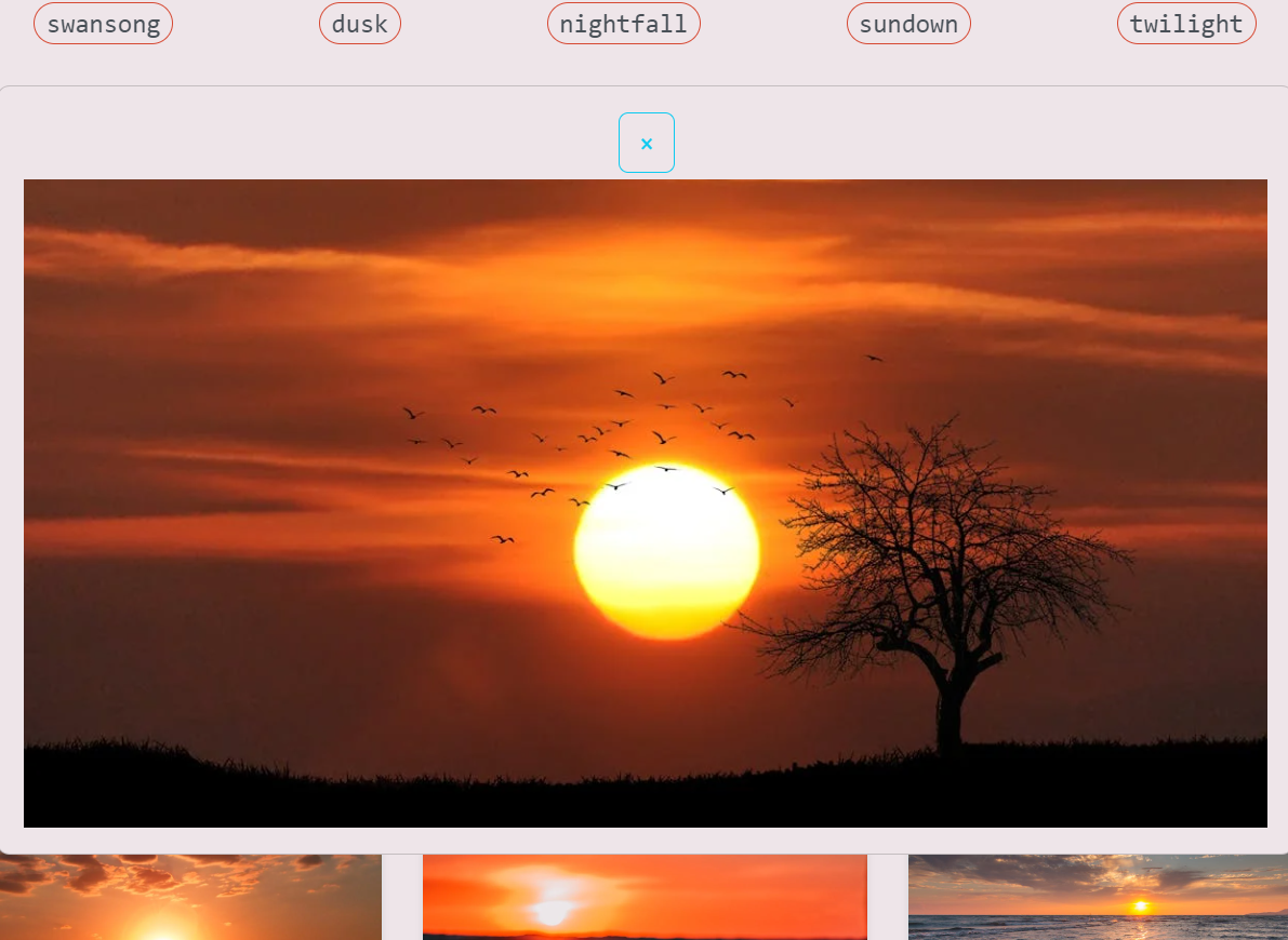 VALAGALA\/Dictionary App- Sunset Image Gallery